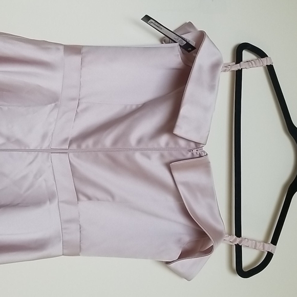 Xscape off shoulder dusty rose satin gown - Picture 4 of 7